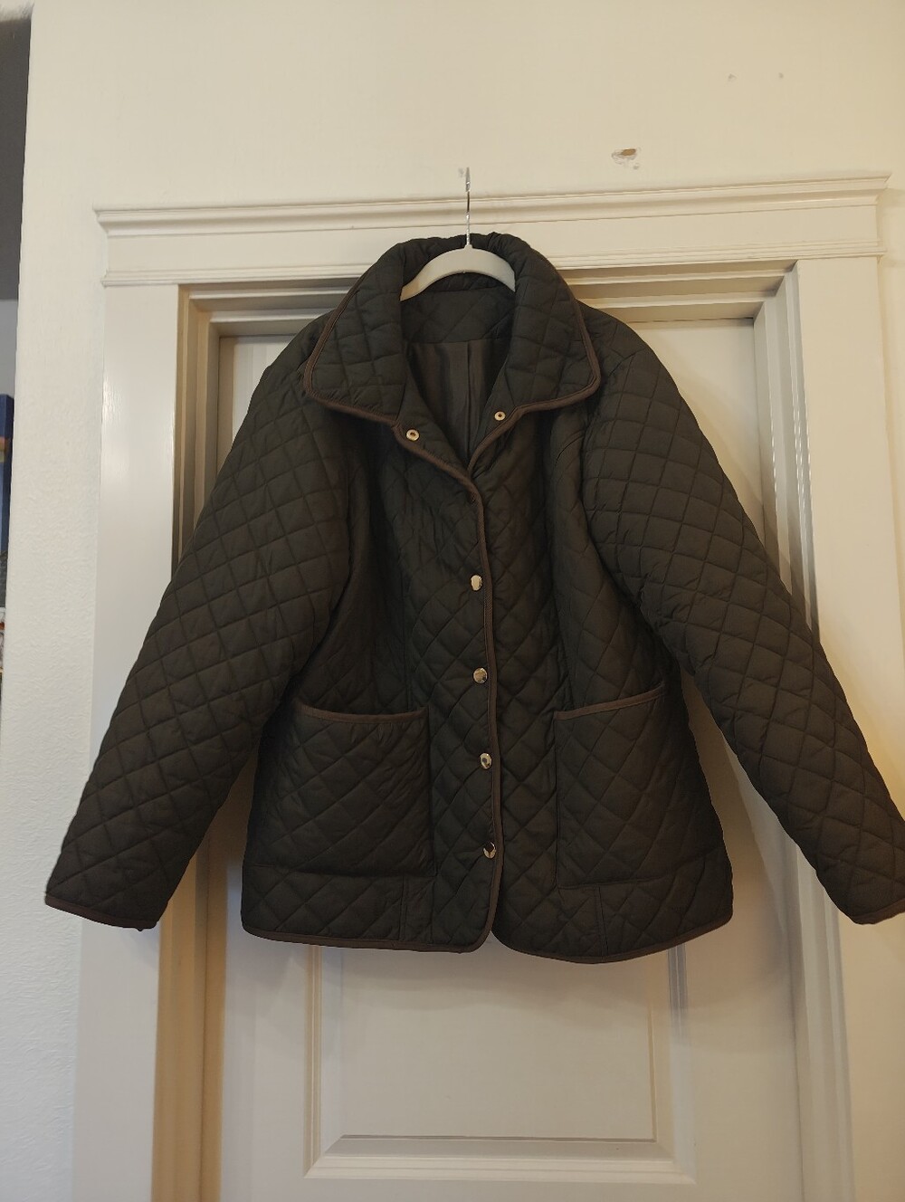 Classic Quilted Women's Jacket in Dark Olive